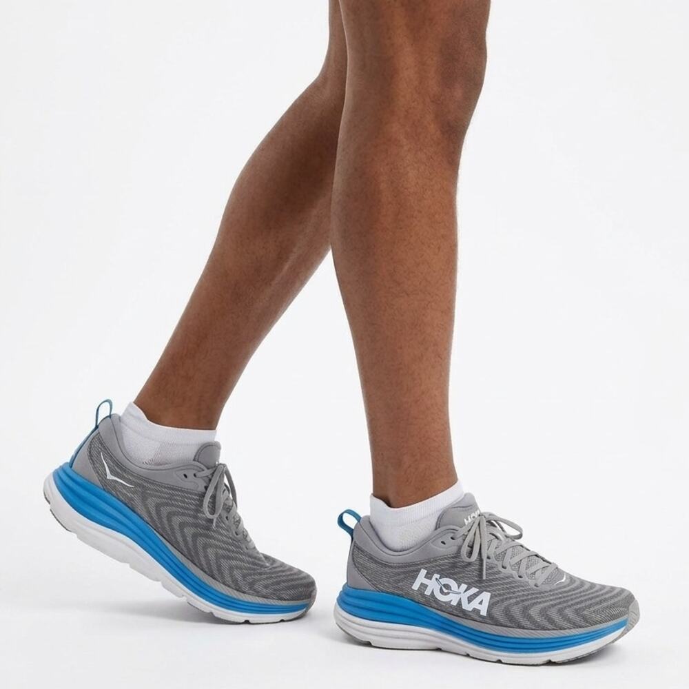 Hoka One One Gaviota 5 Running Sneakers Men's 13 D Limestone Diva Blue Low Top